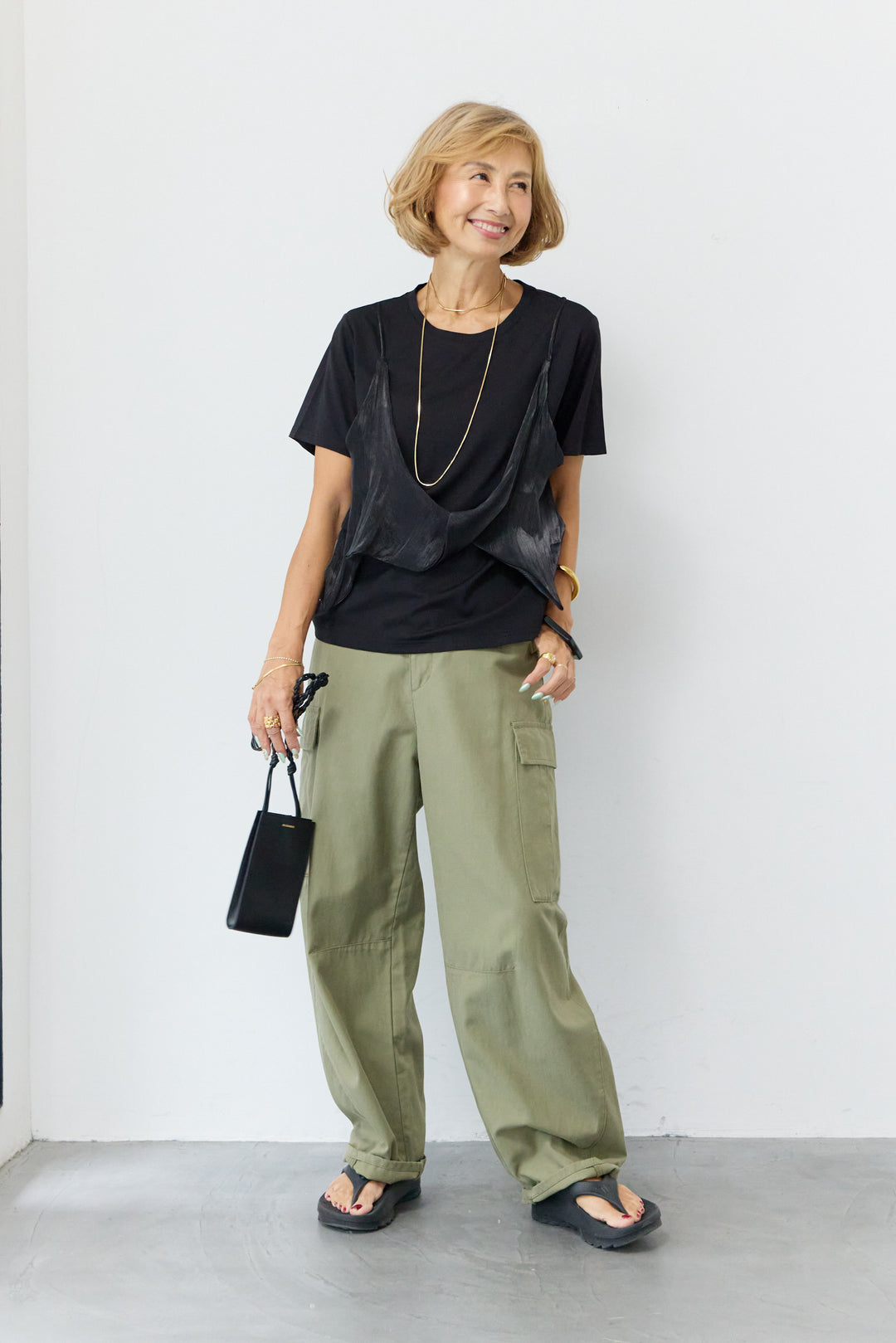 シアーレイヤードキャミTシャツ