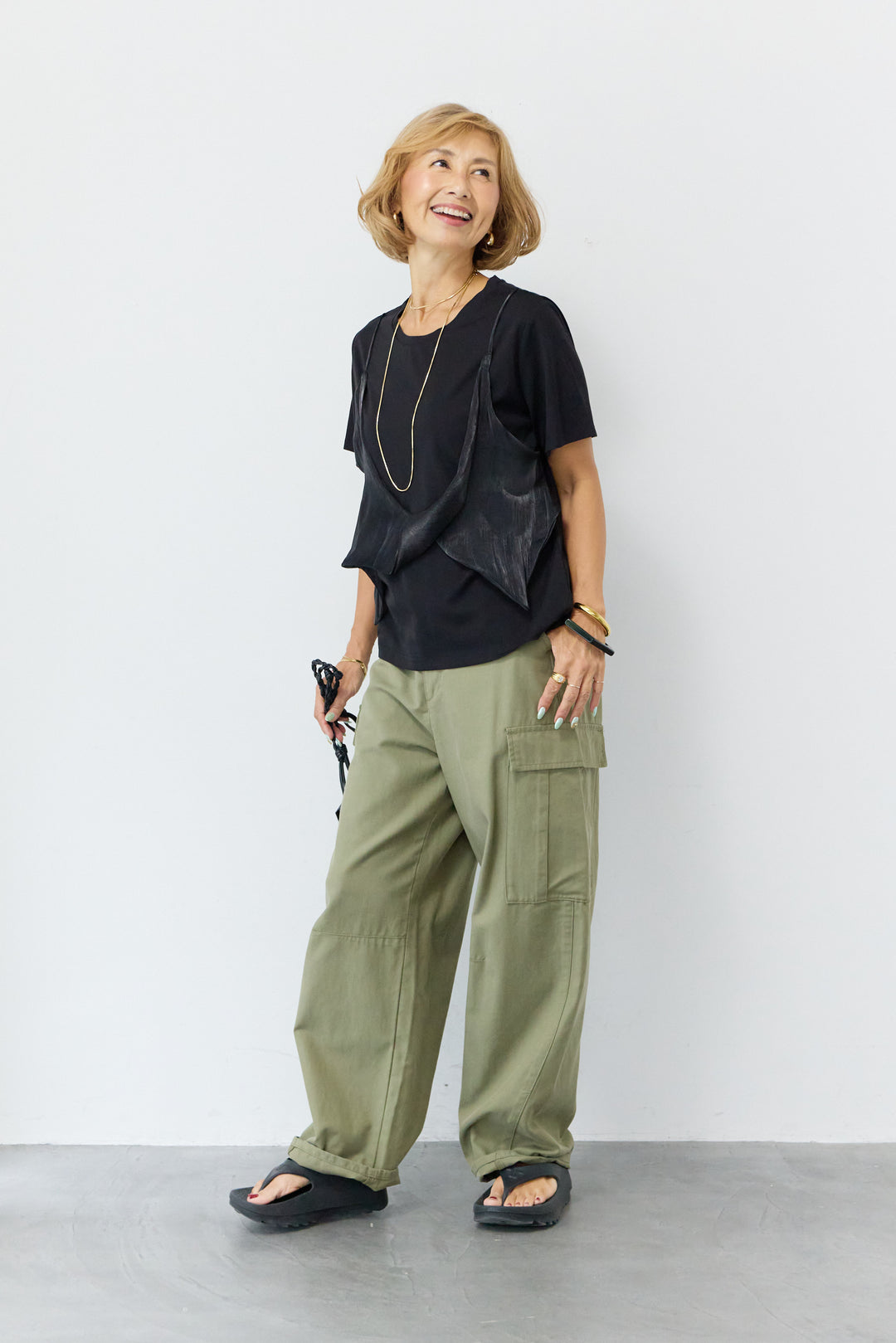 シアーレイヤードキャミTシャツ