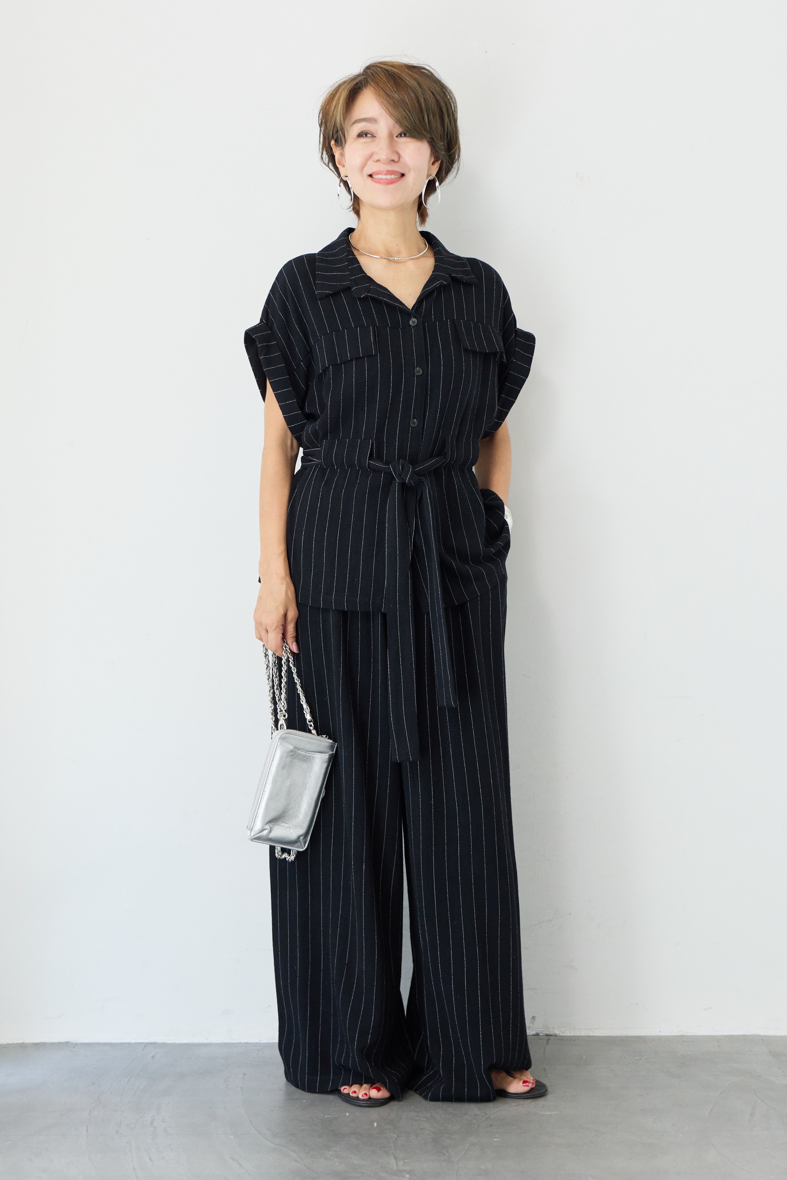 2SET)ピンストライプシャツセットアップ – plusotoha