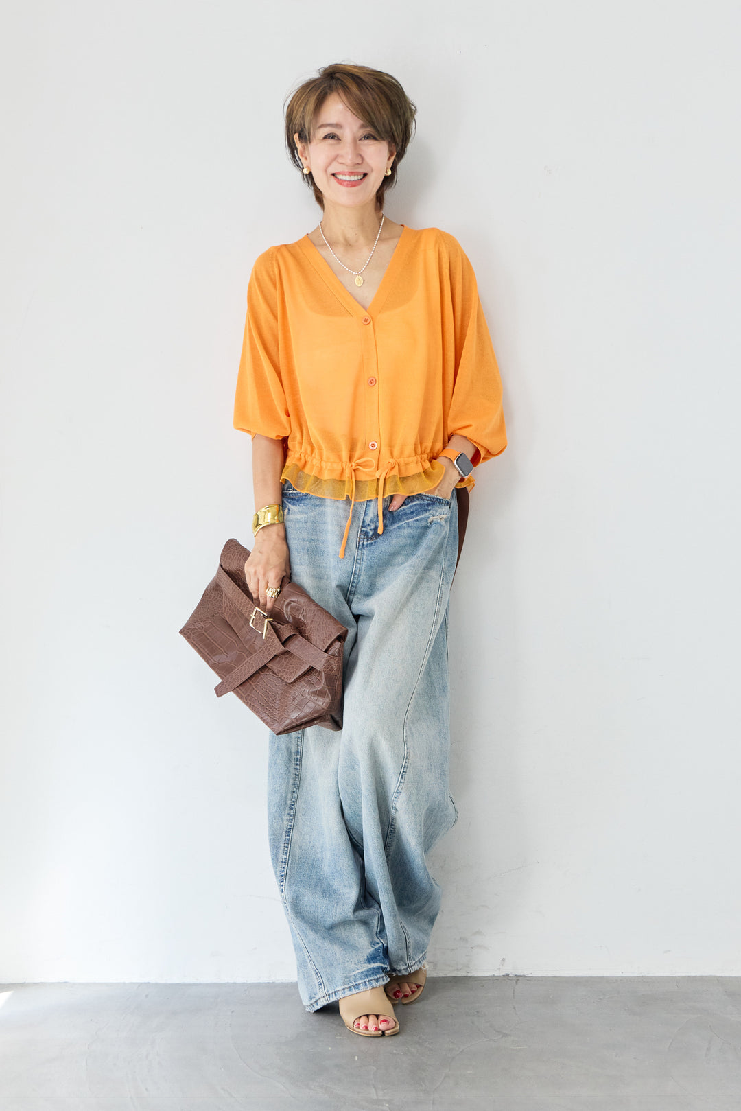 チュールヘムシアーカーディガン