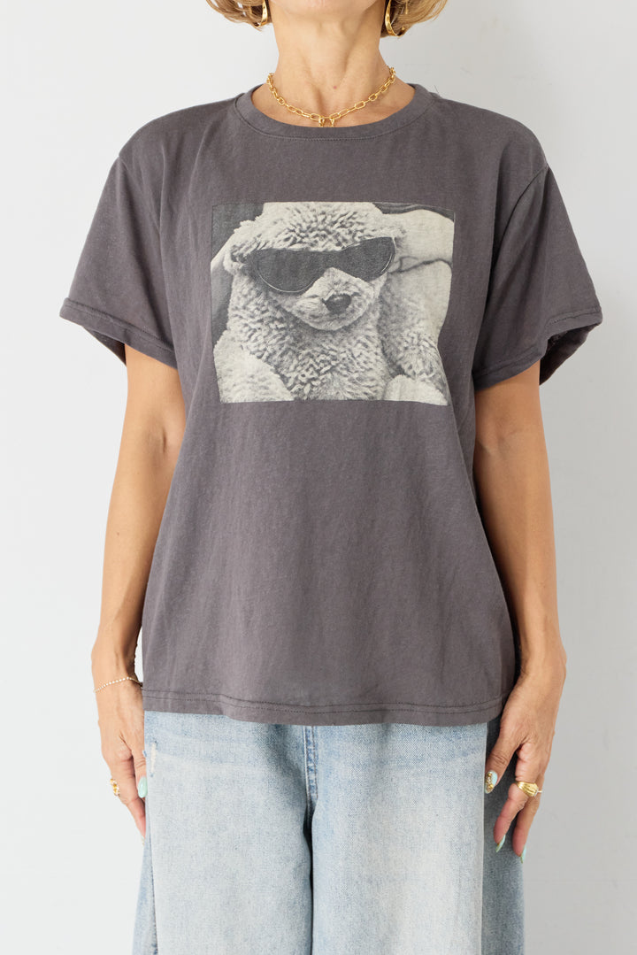 [SET]DOGプリント ヴィンテージライク Tシャツ+ダメージコクーンパンツ(2set)