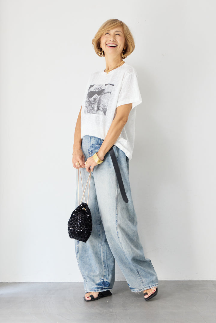 DOGプリント ヴィンテージライク Tシャツ