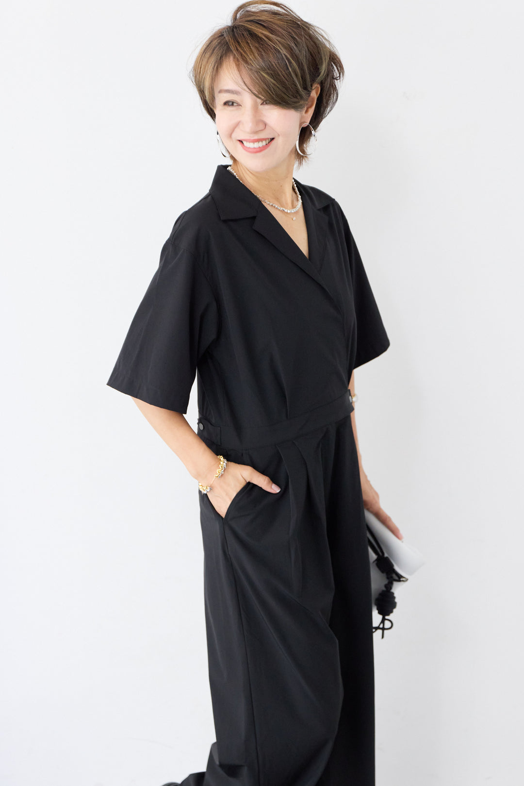 【UVカット・防シワ・接触冷感】ストレッチジャンプスーツ