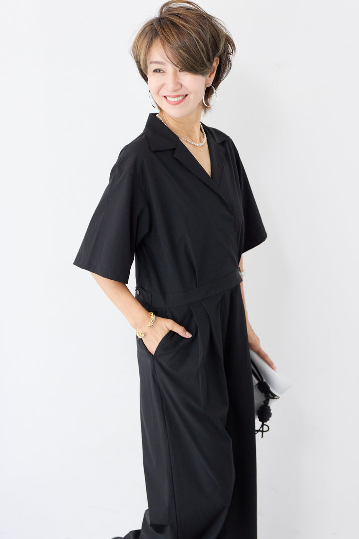 【UVカット・防シワ・接触冷感】ストレッチジャンプスーツ