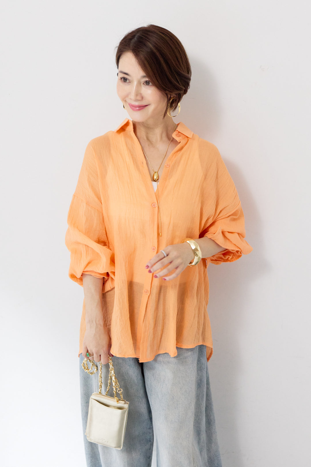 シアーワッシャーオーバーシャツ