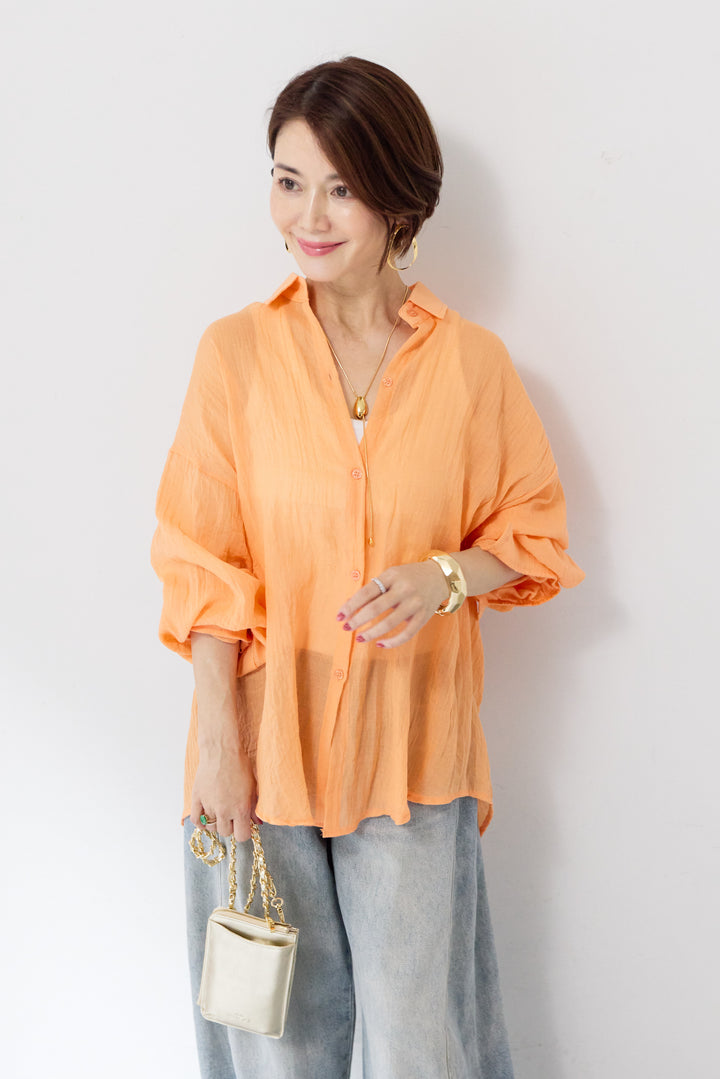 シアーワッシャーオーバーシャツ