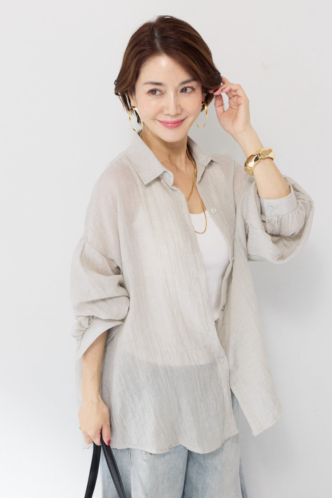 シアーワッシャーオーバーシャツ