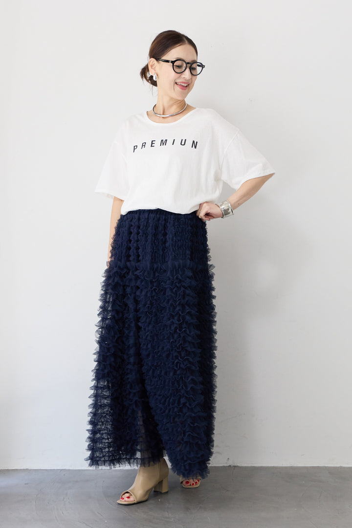 バックVネック ロゴTシャツ