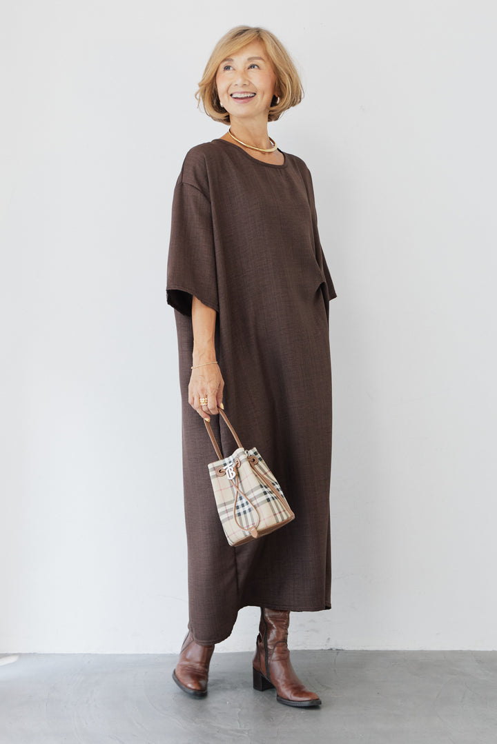 アシンメトリー ツイストデザイン ワンピース