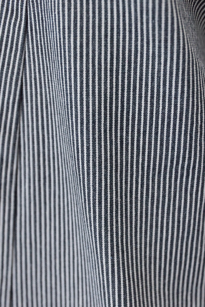 ヒッコリーストライプ ワイドデニムパンツ