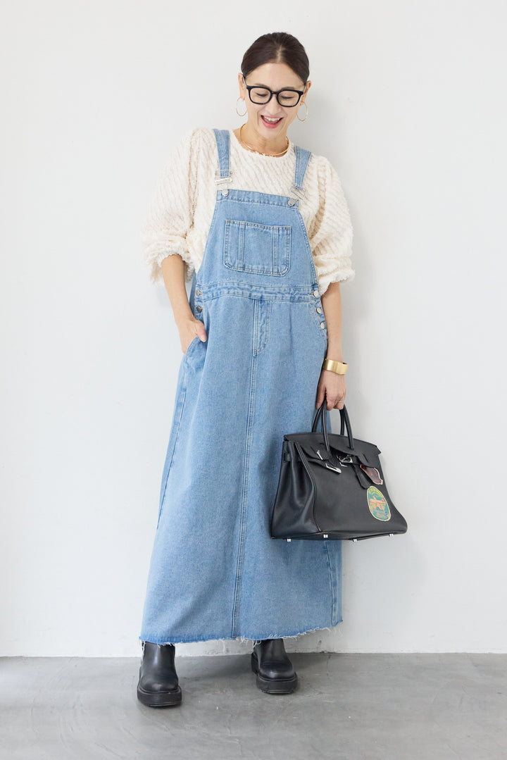 カットオフワイドデニムサロペット