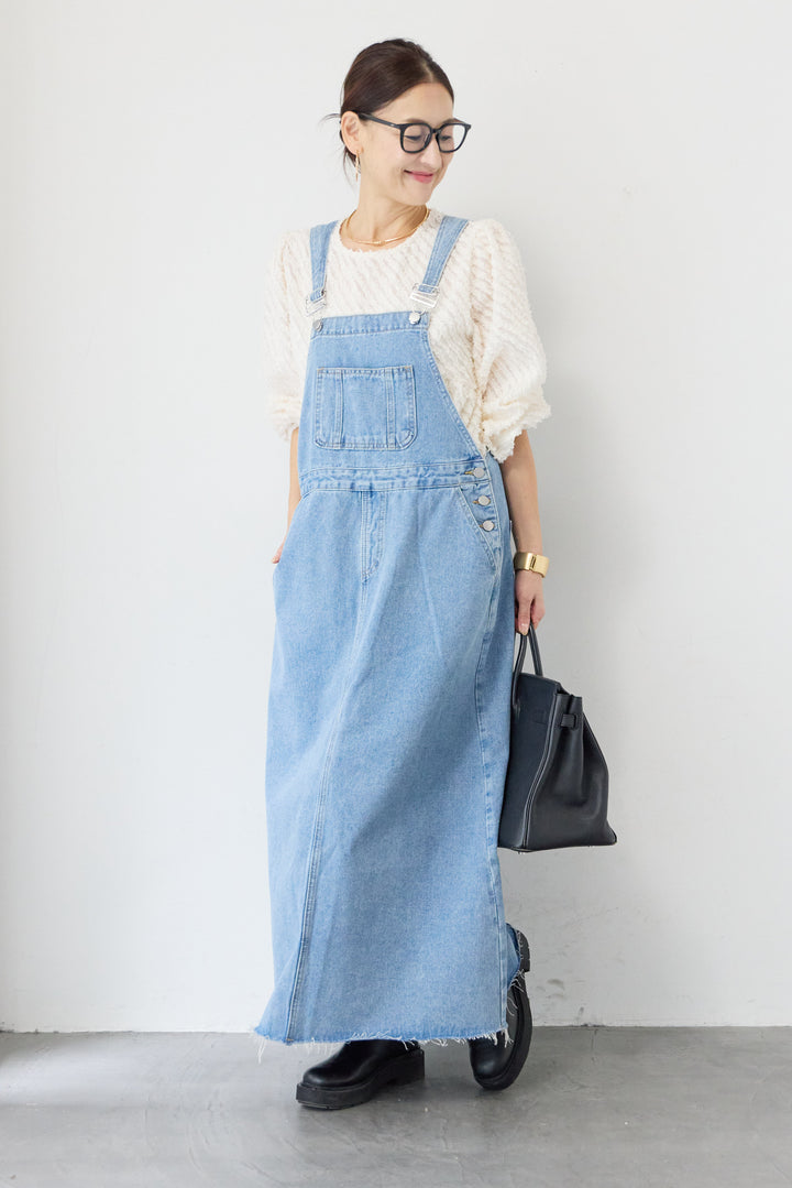 カットオフワイドデニムサロペット