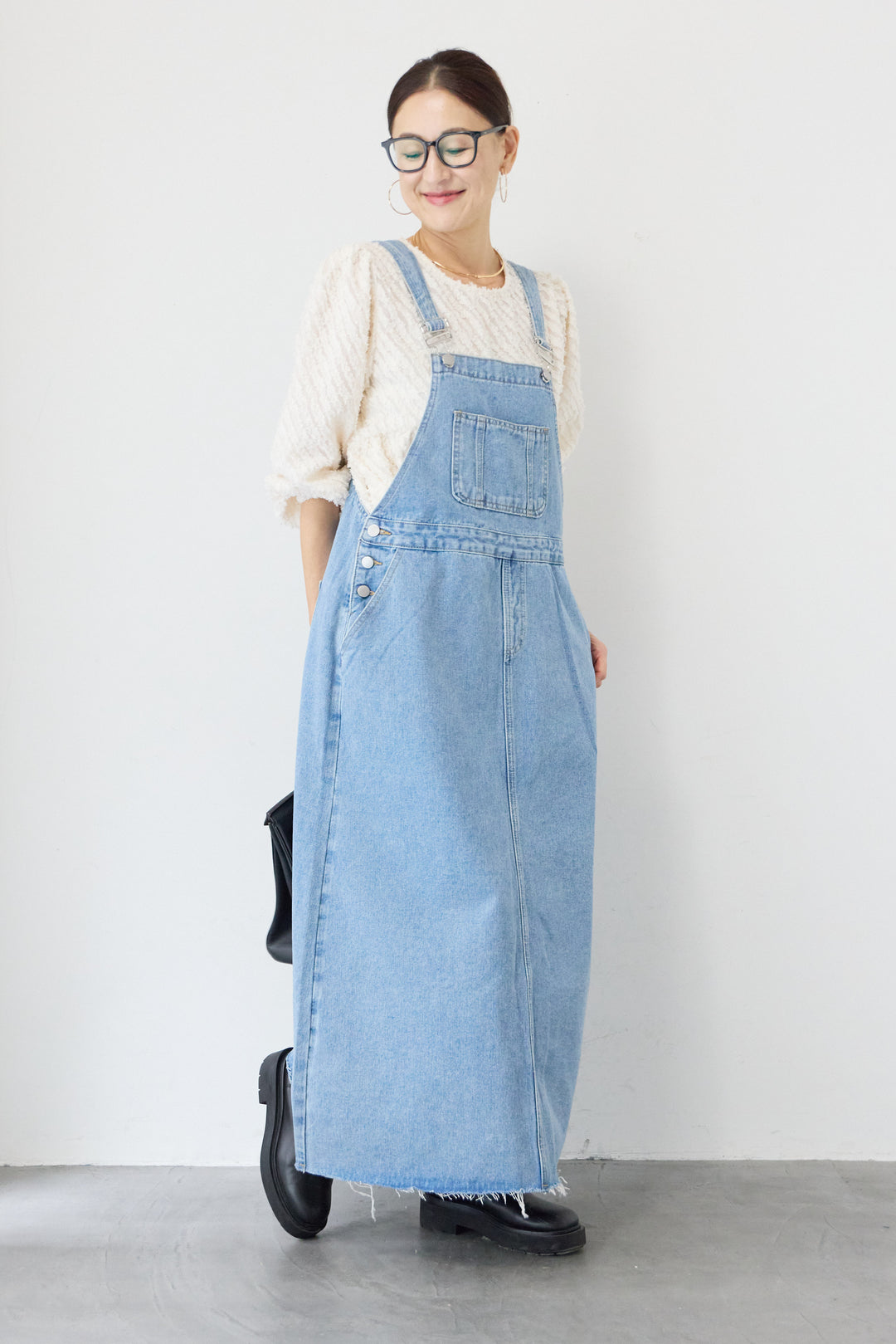 カットオフワイドデニムサロペット