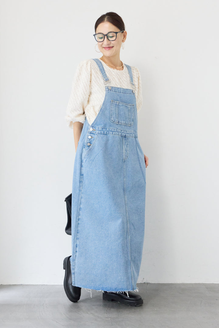 カットオフワイドデニムサロペット