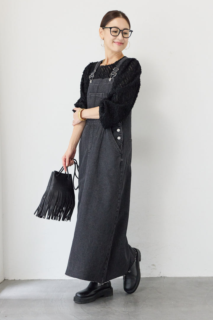 カットオフワイドデニムサロペット