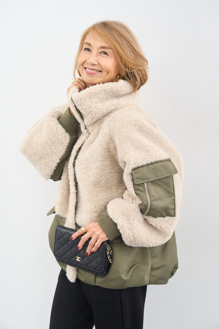 ボア中綿スタンドミリタリーコート