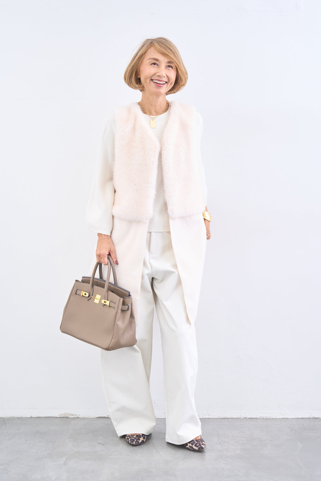 [SET]エコファー切替 ロングジレ+コットンツイル コクーンパンツ(2set)