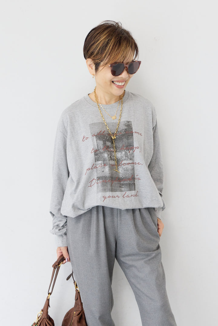 裾バルーンフォトプリントT