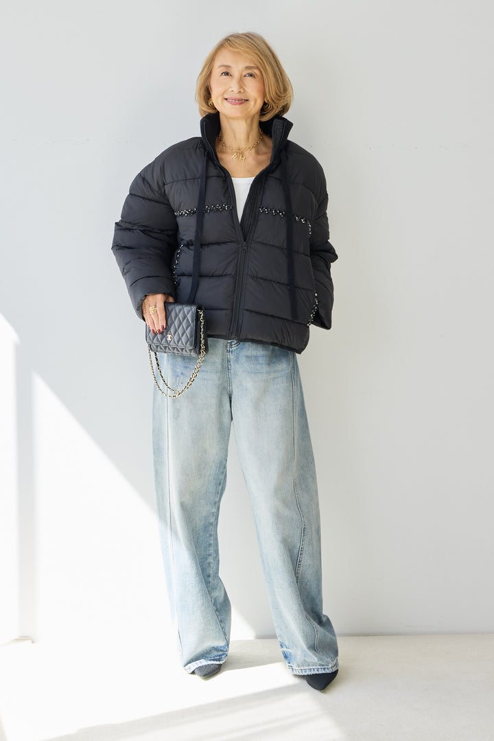 ビジューライン中綿ジャケット