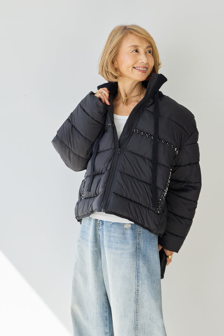 ビジューライン中綿ジャケット