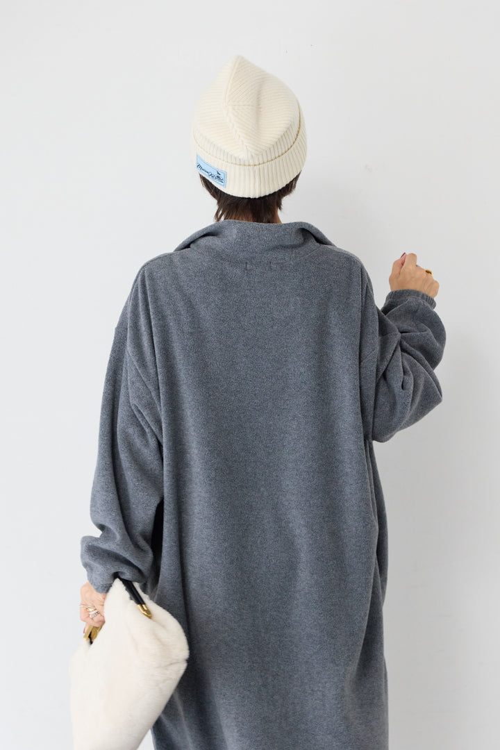ふわもこフロントZIPフリースワンピース