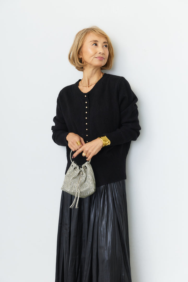 シャイニープリーツ ロングフレアスカート