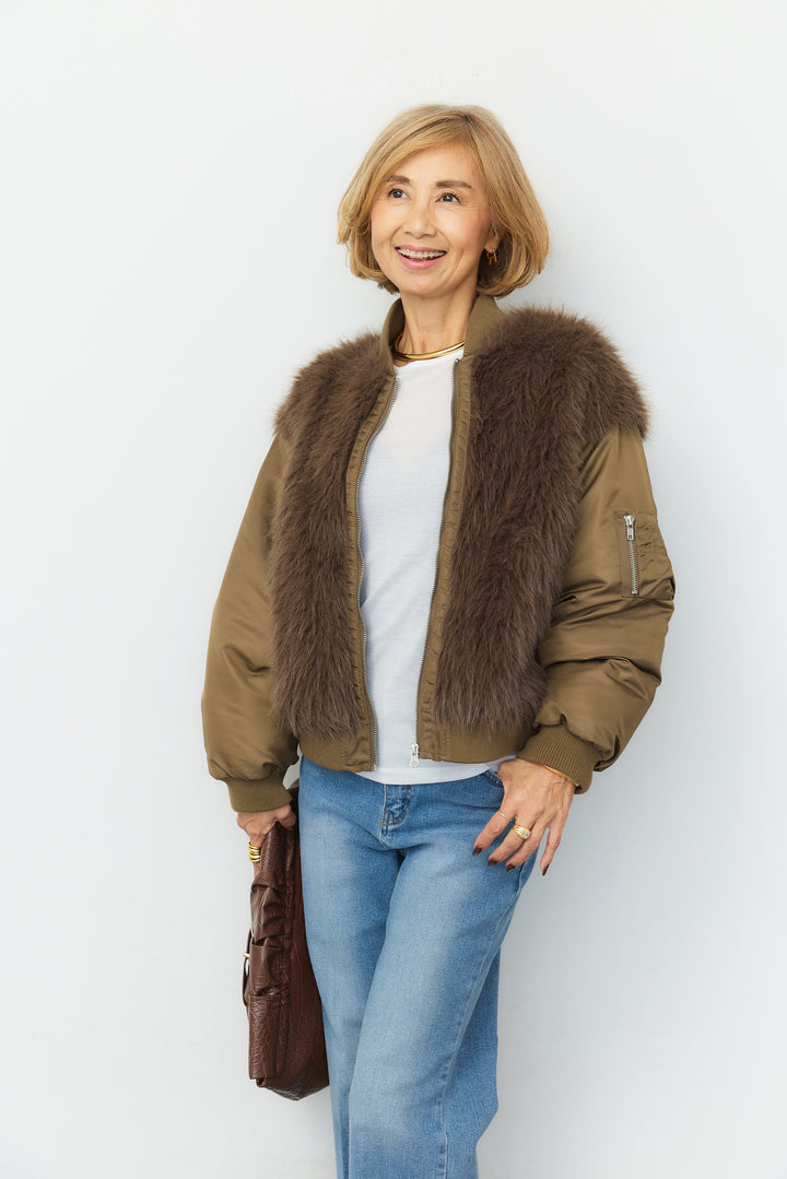 ファーシャギーMA-1ブルゾン
