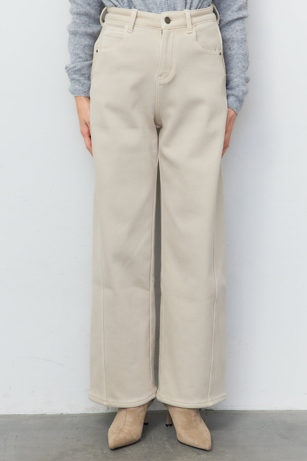 裏起毛ウォームストレートデニムパンツ