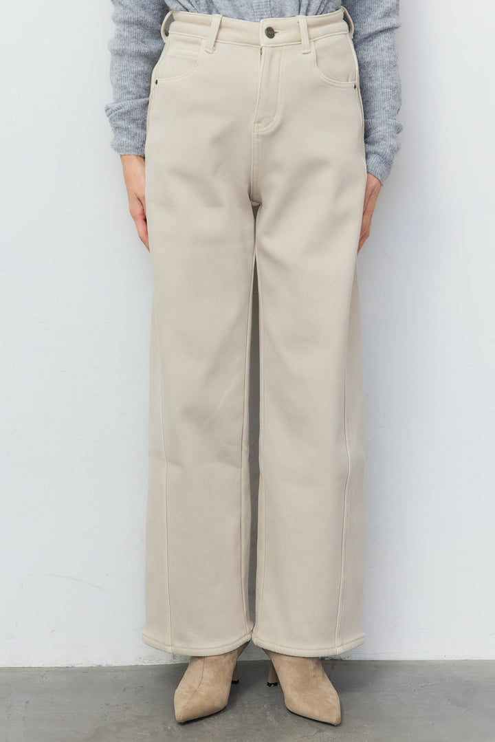 裏起毛ウォームストレートデニムパンツ