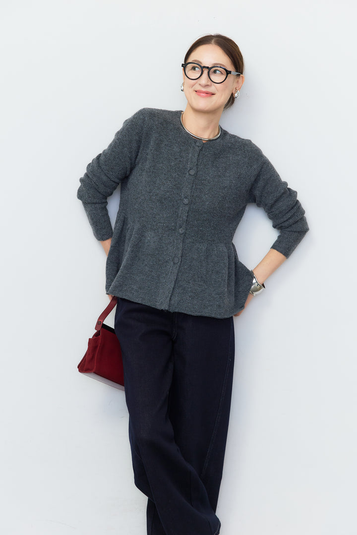 7Gペプラムニットカーディガン