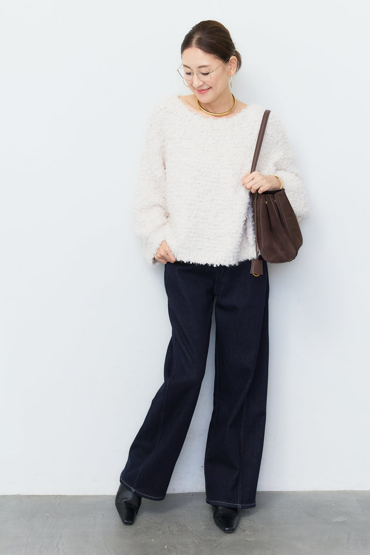 裏起毛ウォームストレートデニムパンツ