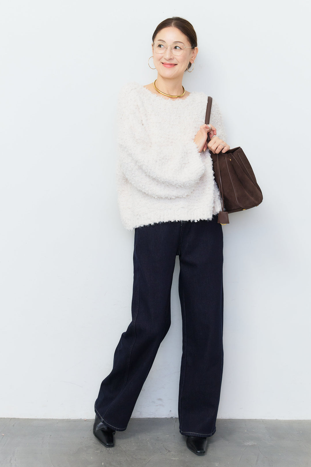裏起毛ウォームストレートデニムパンツ