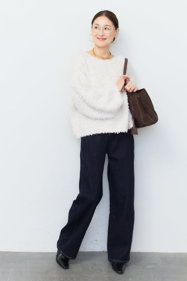 裏起毛ウォームストレートデニムパンツ