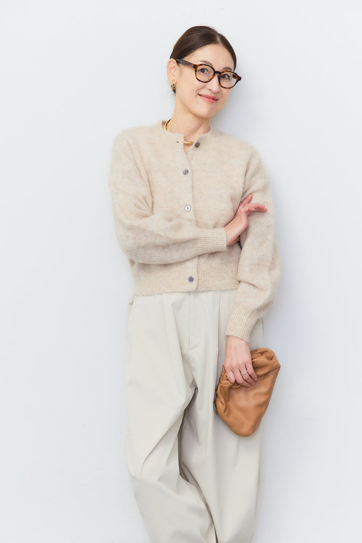 アルパカシャギーショートカーディガン