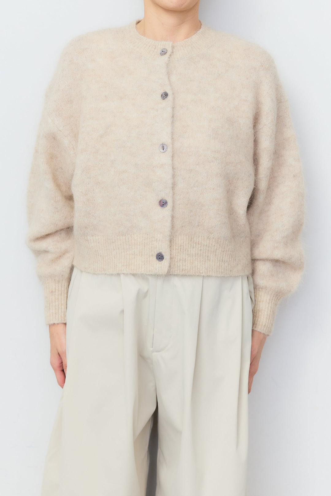 アルパカシャギーショートカーディガン