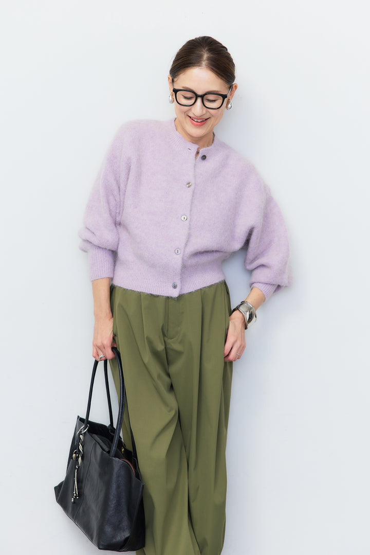 アルパカシャギーショートカーディガン