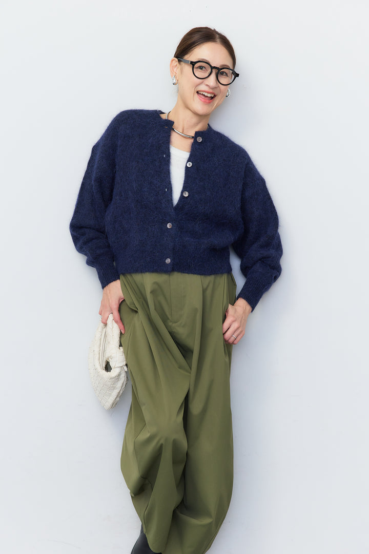 アルパカシャギーショートカーディガン