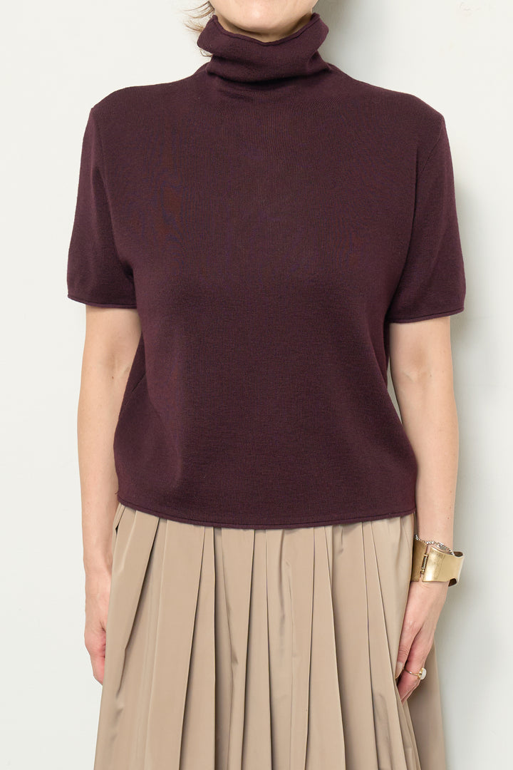 半袖タートル起毛カットソー