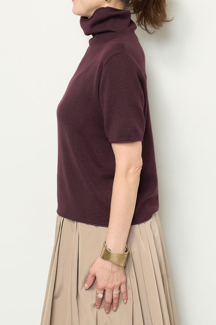 半袖タートル起毛カットソー