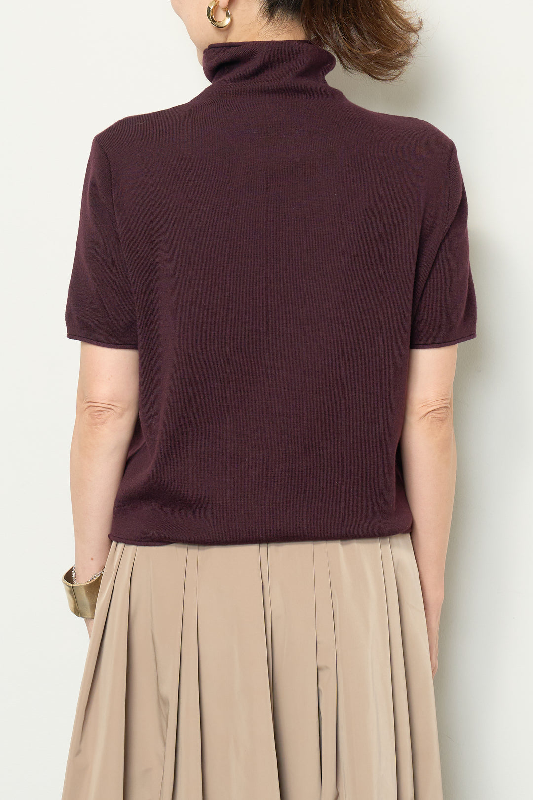 半袖タートル起毛カットソー