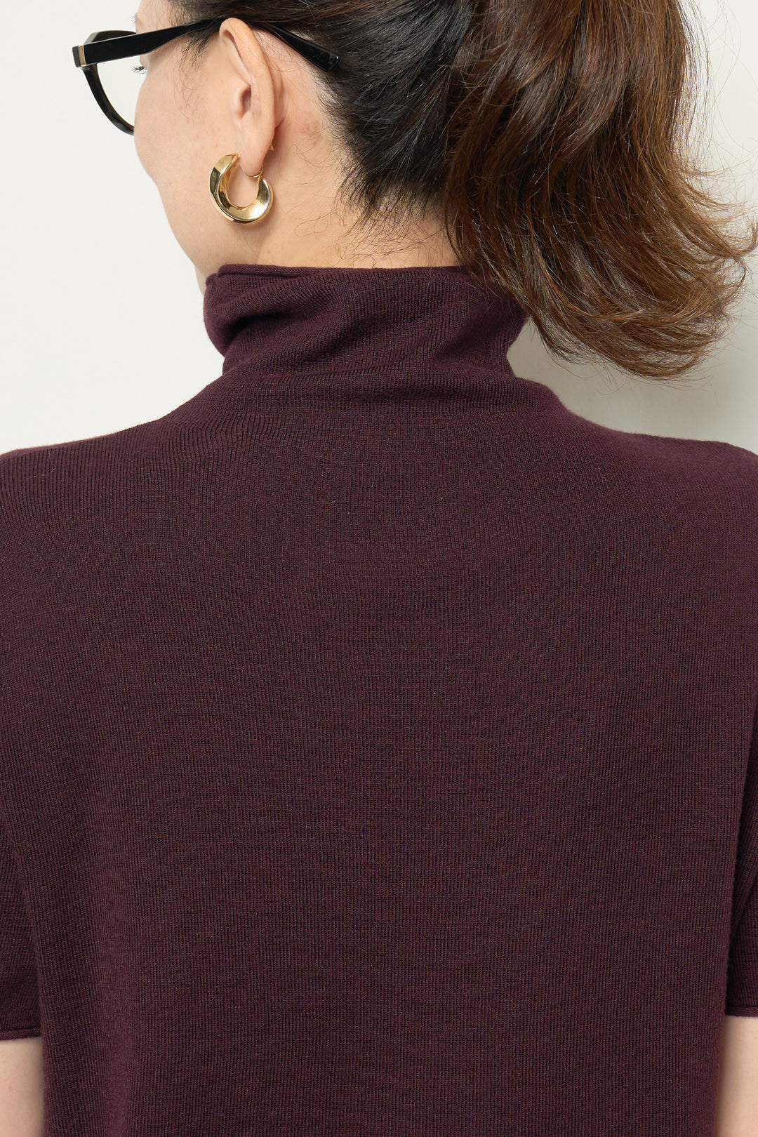 半袖タートル起毛カットソー