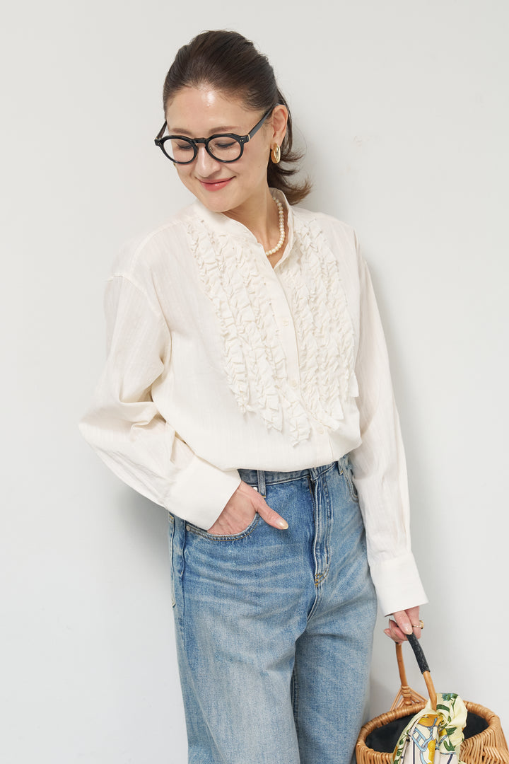 ラッフルフリルシャツ