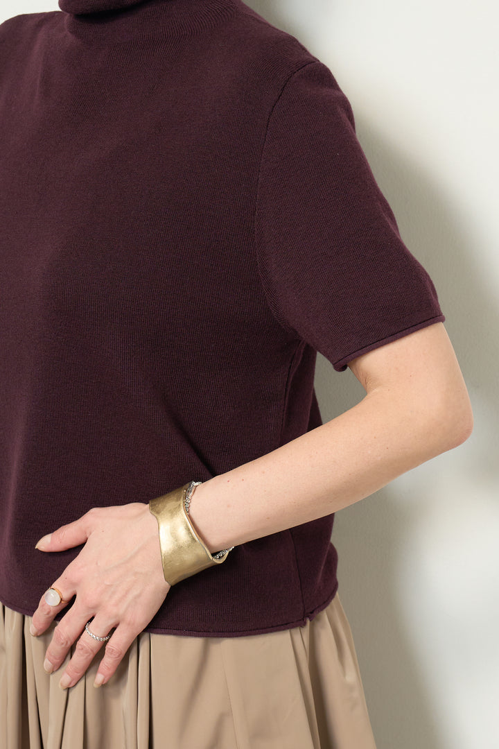 半袖タートル起毛カットソー