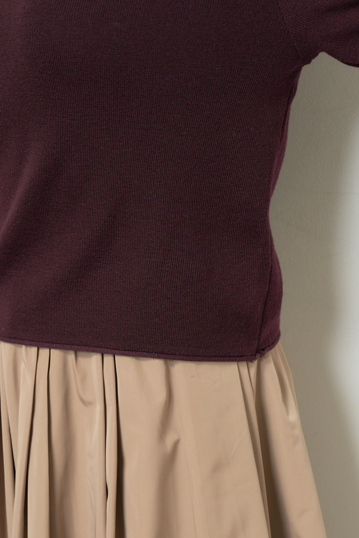 半袖タートル起毛カットソー