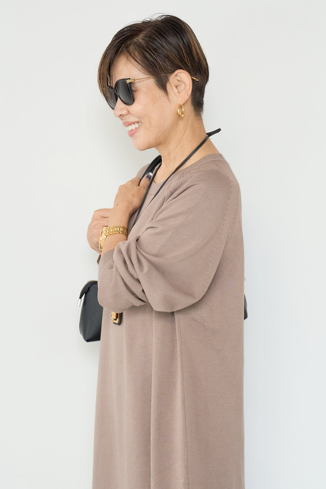 リブニットワンピース