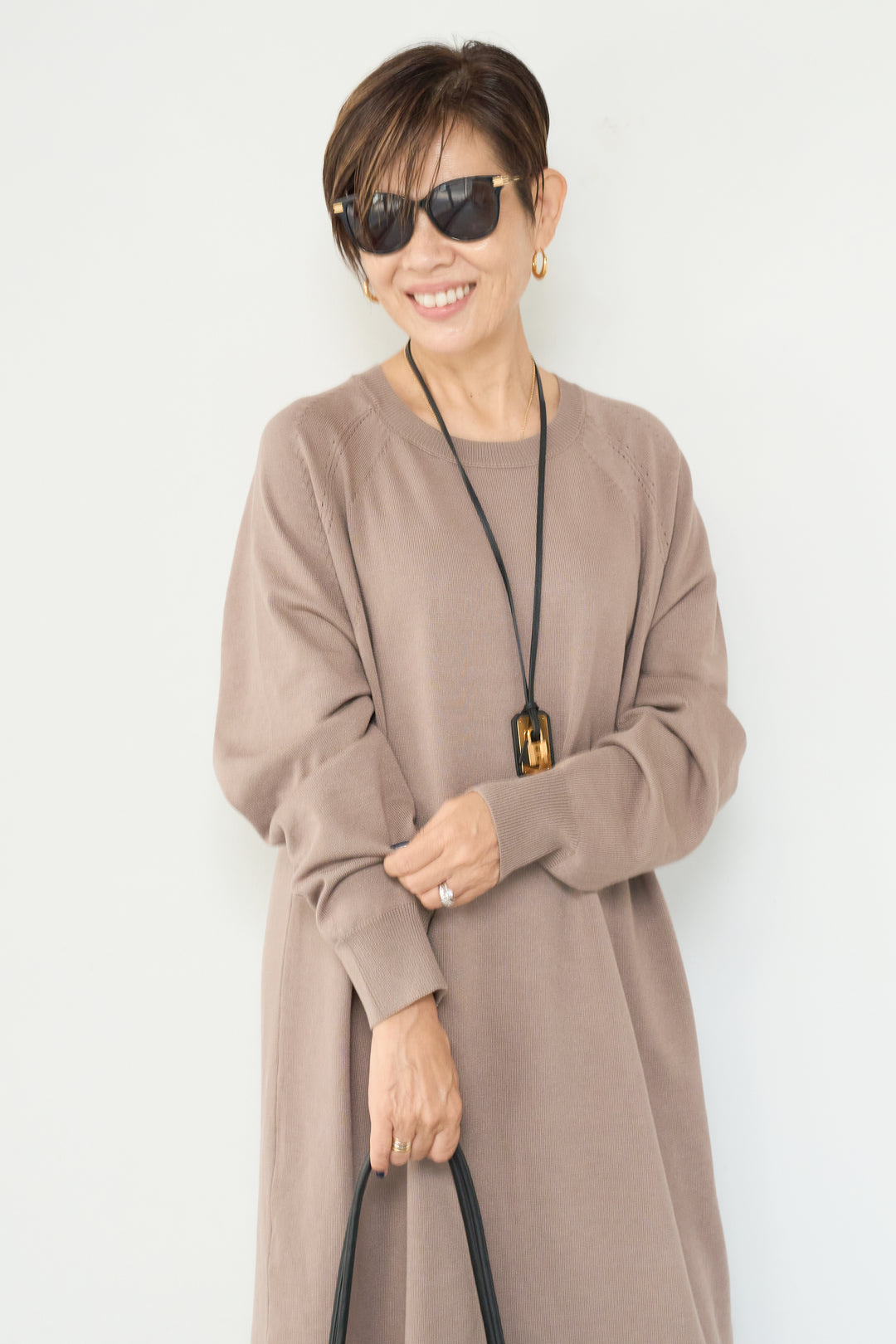 リブニットワンピース