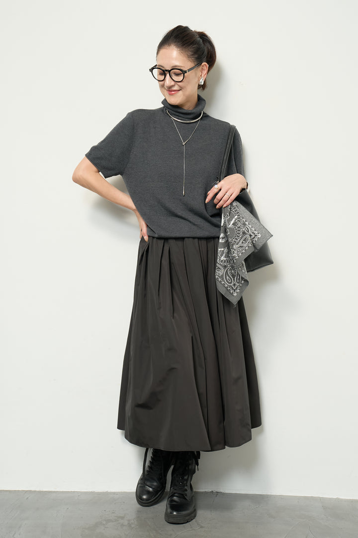 半袖タートル起毛カットソー