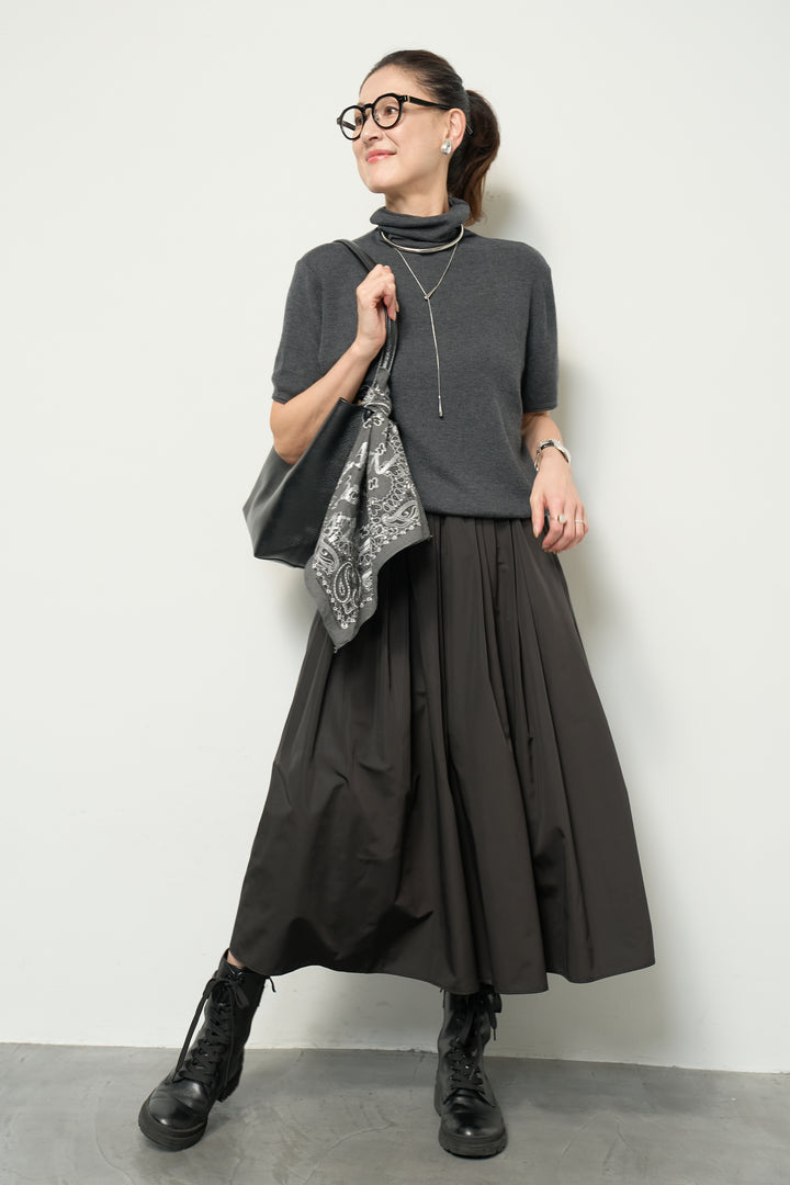 半袖タートル起毛カットソー