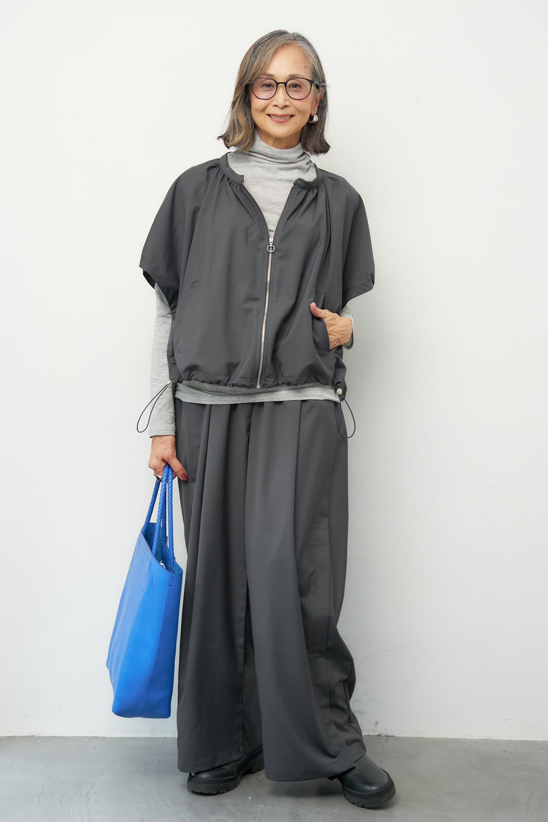 ウエストレイヤード ワイドパンツ