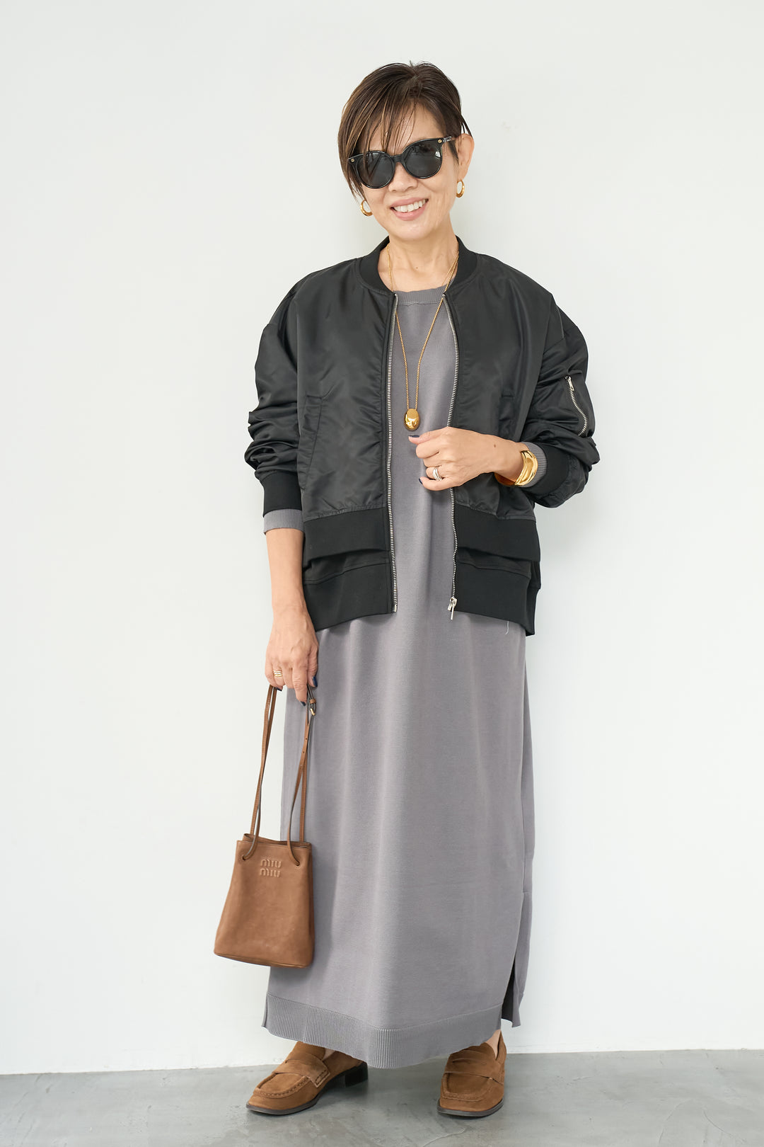 レイヤードデザインMA-1ブルゾン